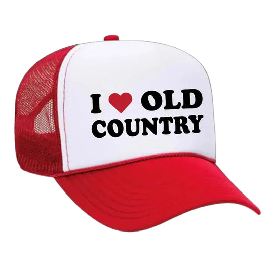 Rodeo Hippie Old Country Trucker Cap - Red/White