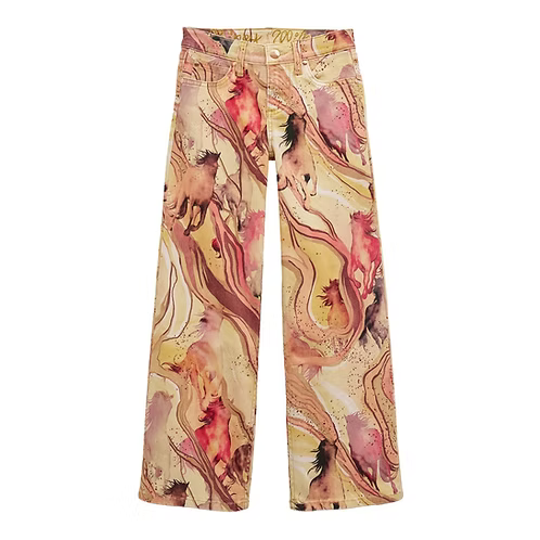 Wrangler Women's Lainey Wilson Cheeky Wide Jeans- Marbled Horse