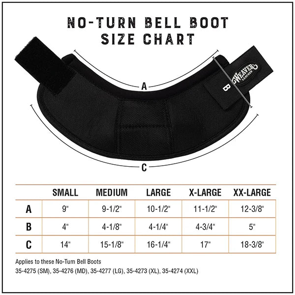 Weaver No-Turn Bell Boots- Black Oversized