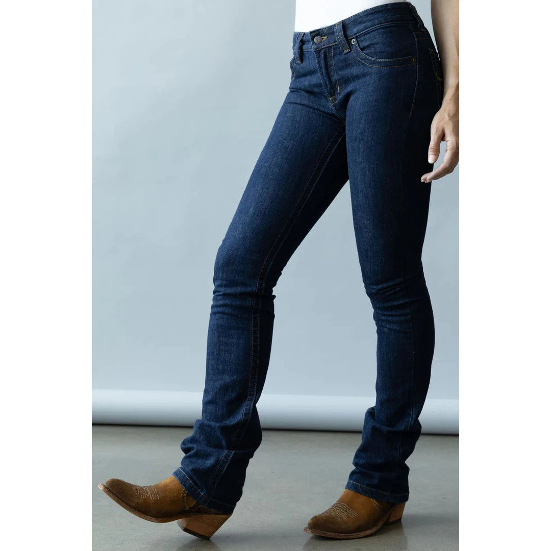 Kimes Women's Betty Mid Rise Bootcut Jeans - Blue