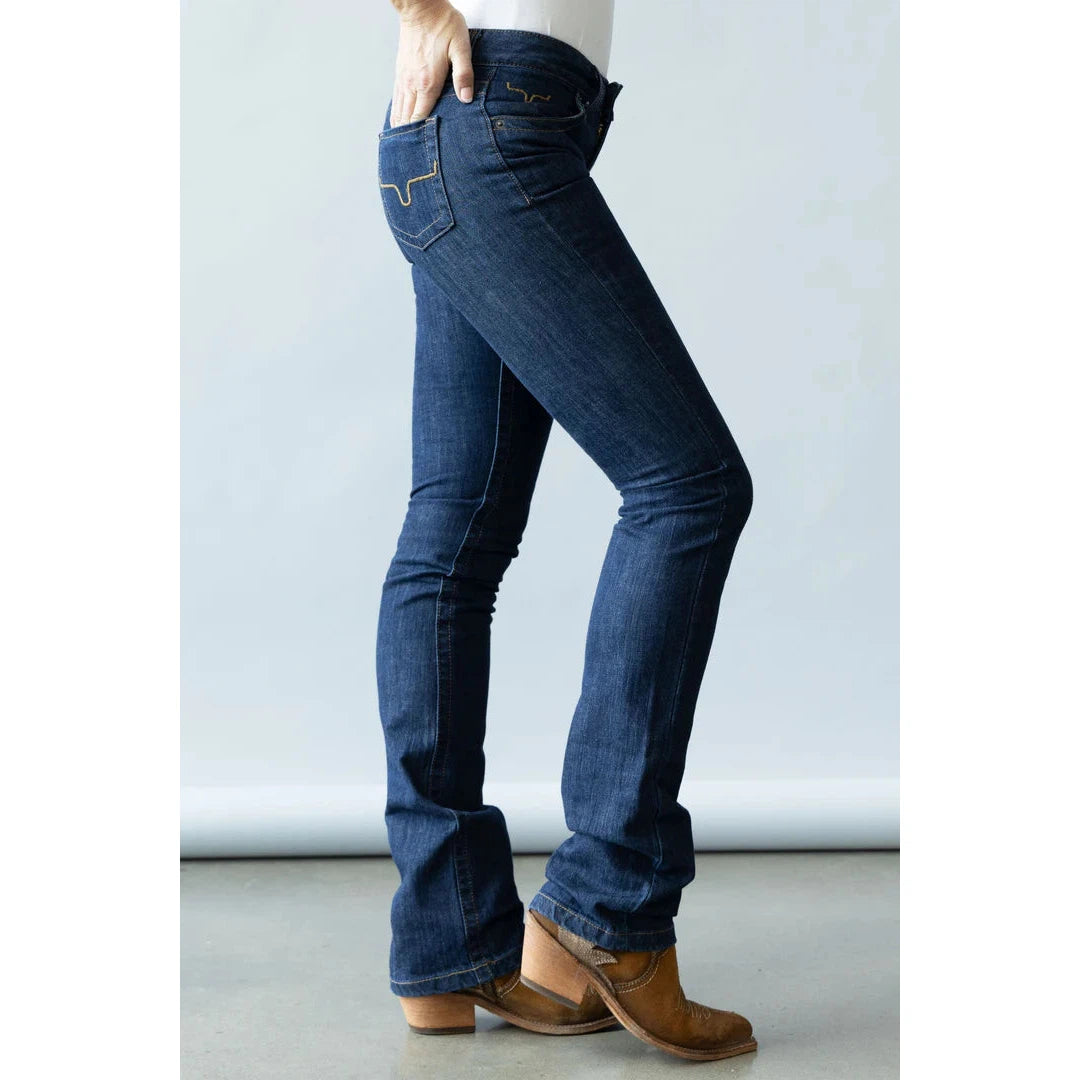 Kimes Women's Betty Mid Rise Bootcut Jeans - Blue