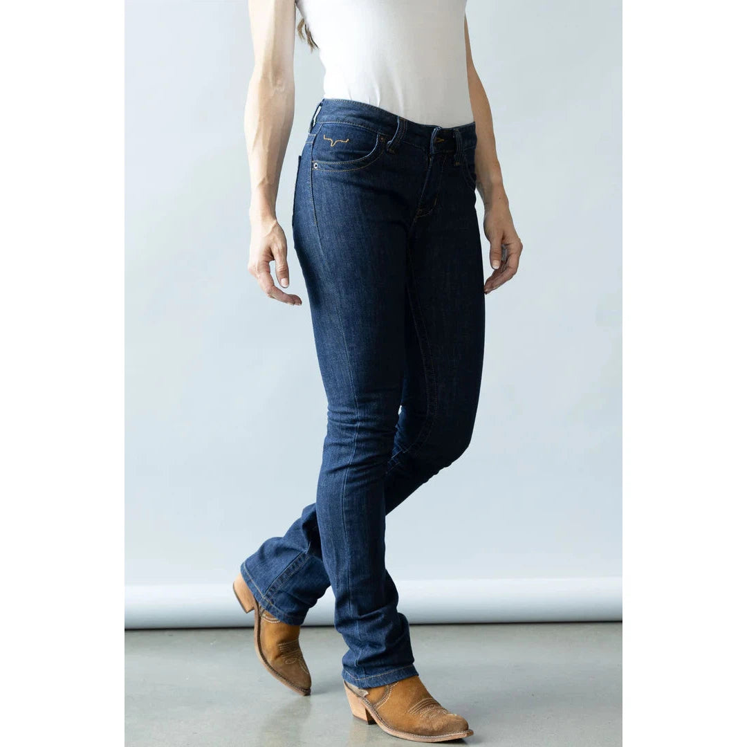 Kimes Women's Betty Mid Rise Bootcut Jeans - Blue