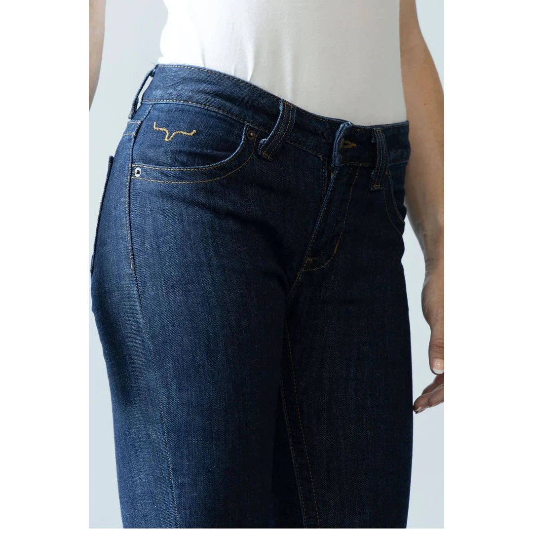 Kimes Women's Betty Mid Rise Bootcut Jeans - Blue
