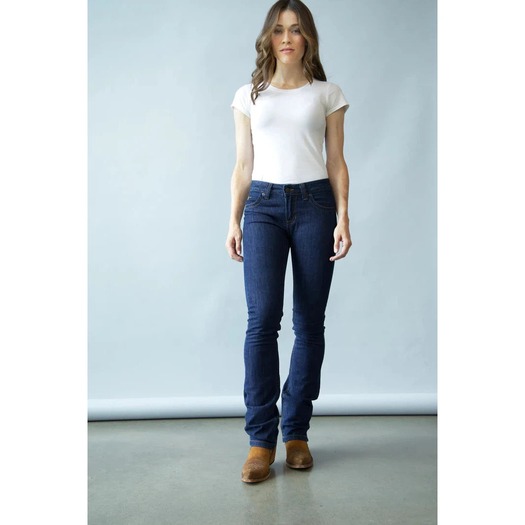 Kimes Women's Betty Mid Rise Bootcut Jeans - Blue