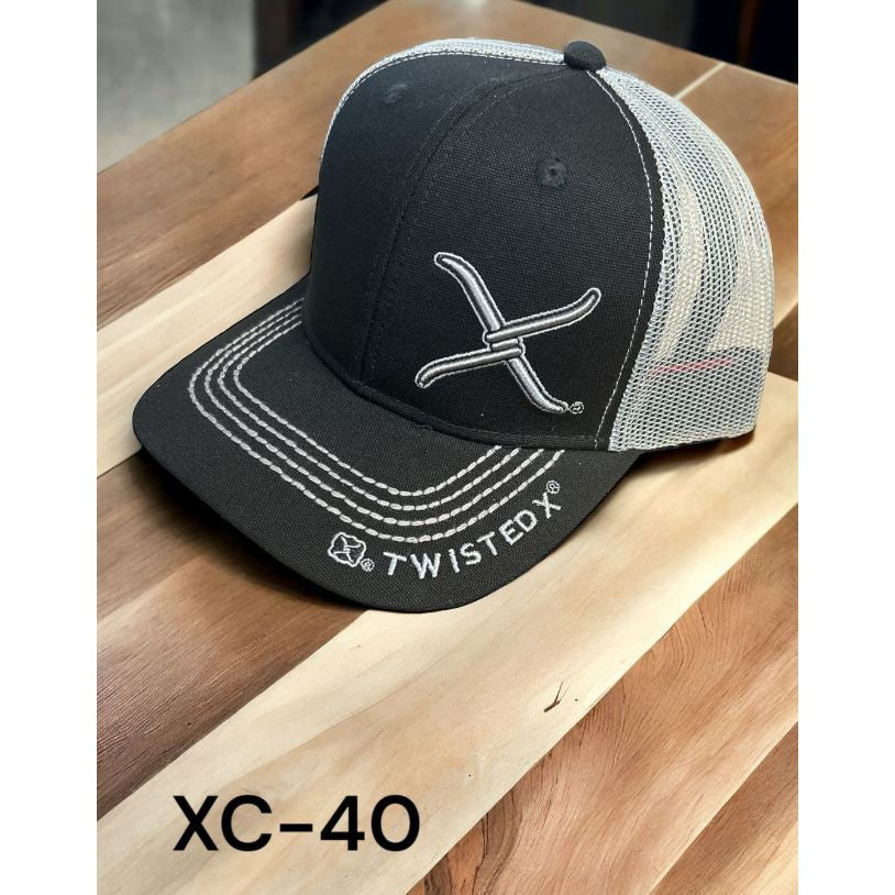 Twisted X Black  2X Grey Snapback Ball Cap