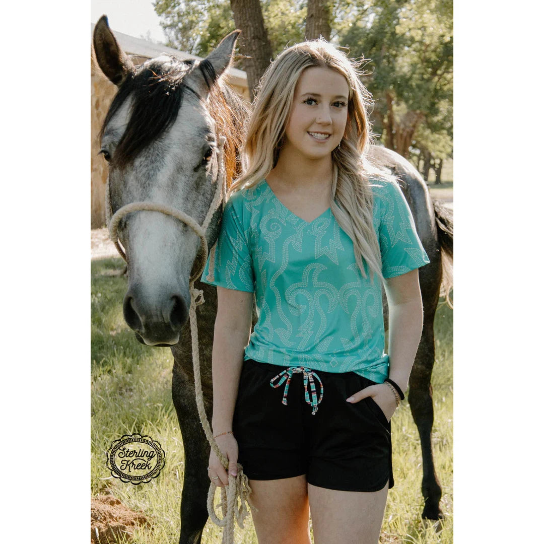 Sterling Kreek Women's Concrete Cowgirl Shorts - Black