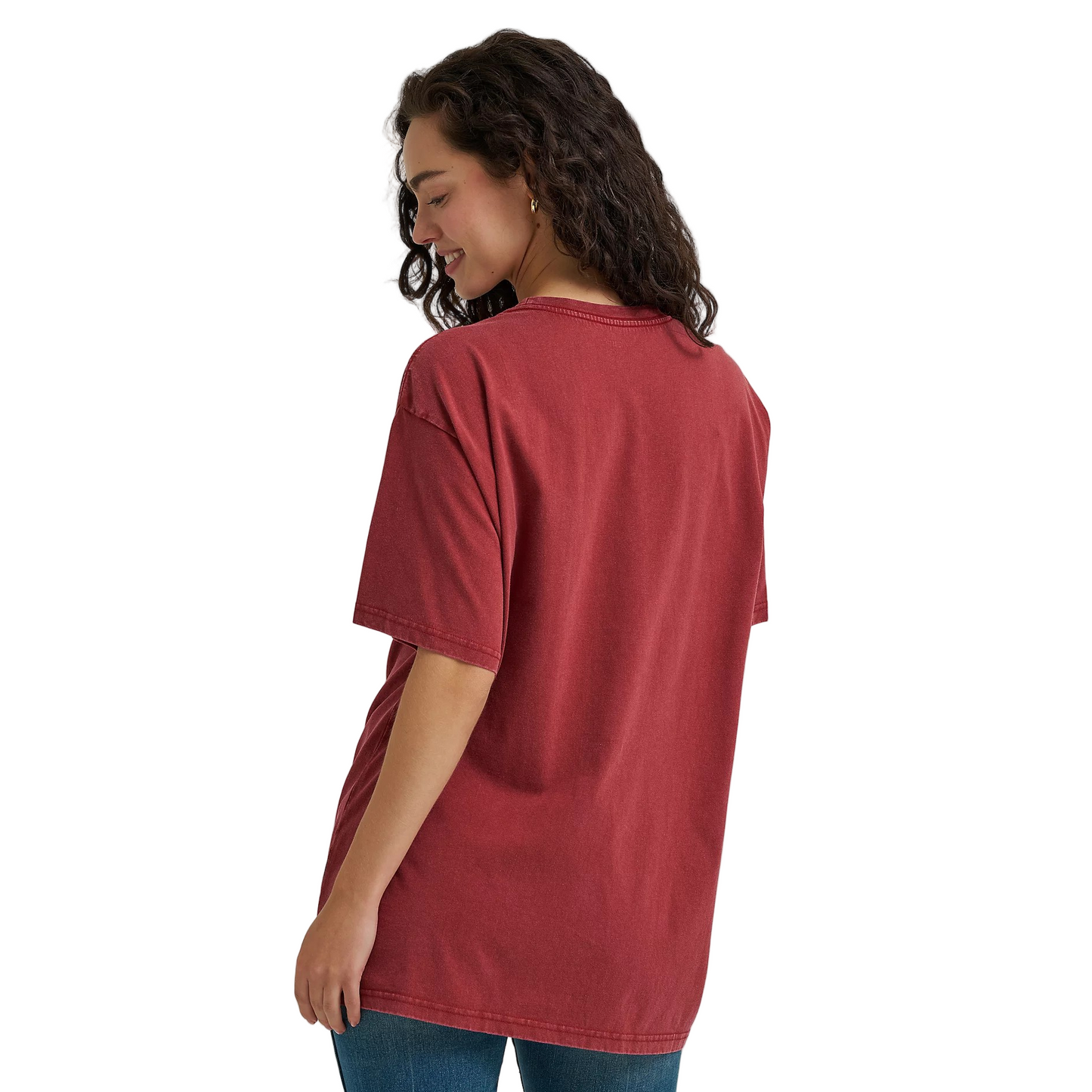 Wrangler Women's Acid Wash Graphic Short Sleeve Tee Shirt - Roan Rouge