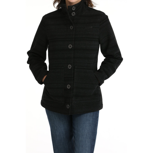 Cruel Women's Serape Stripe Twill Jacket- Black