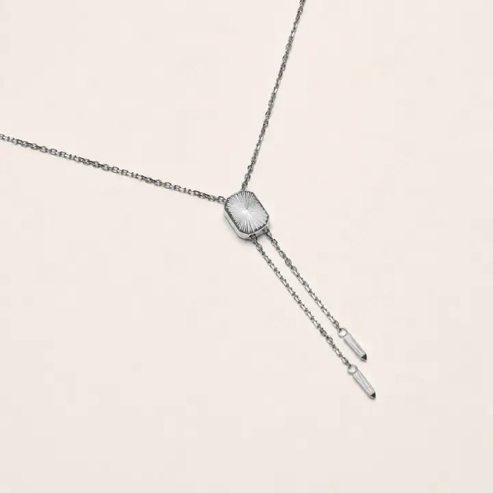 SpurWest Hayden Bolo Tie Necklace- Silver