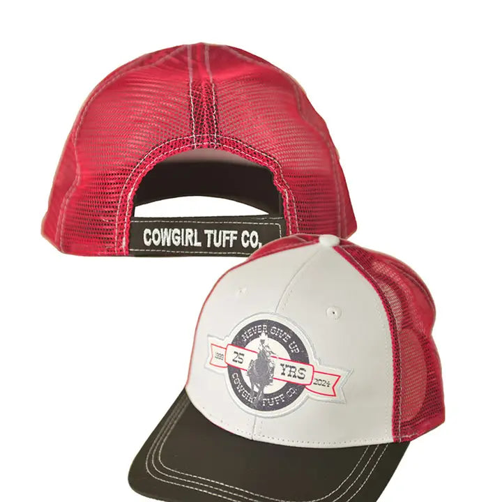 Cowgirl Tuff 25th Anniversary Trucker Cap- Red/White