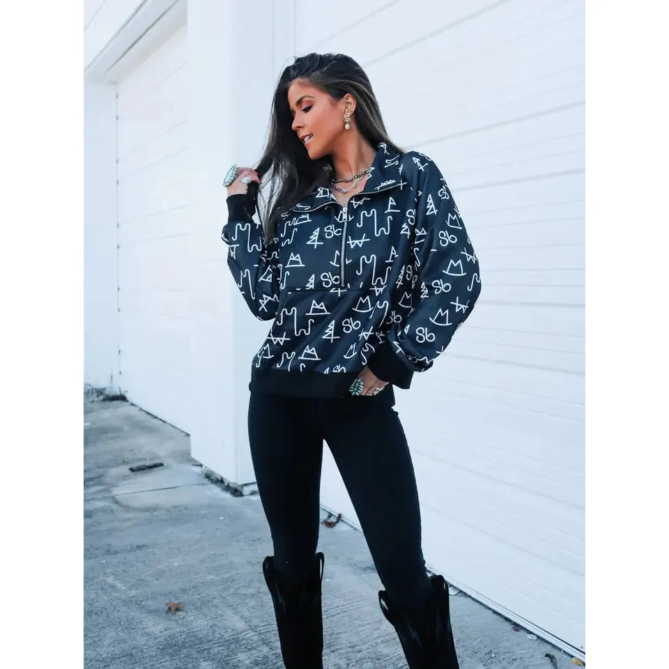 Front Porch Women's Black Brand Pullover