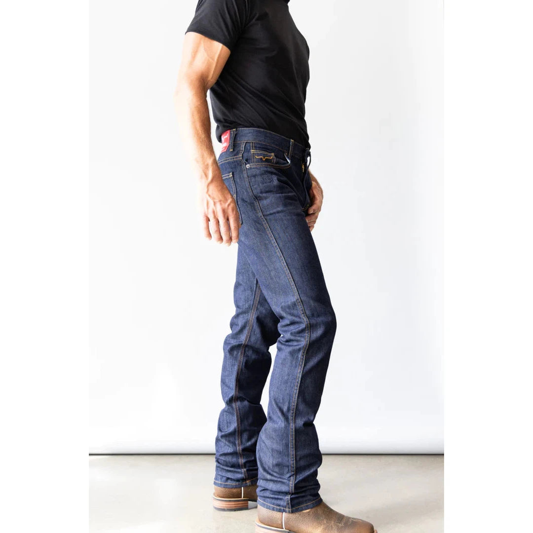 Kimes Men's Cal Higher Rise Straight Bootcut Jeans - Blue