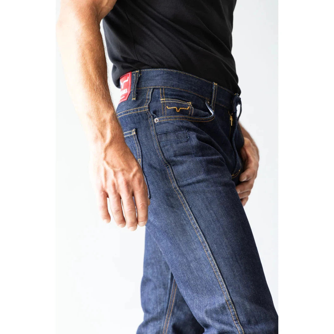 Kimes Men's Cal Higher Rise Straight Bootcut Jeans - Blue