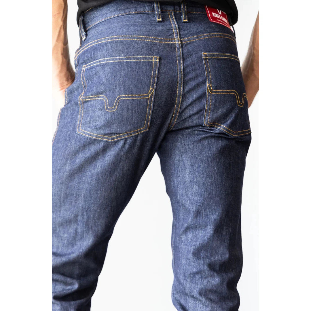 Kimes Men's Cal Higher Rise Straight Bootcut Jeans - Blue