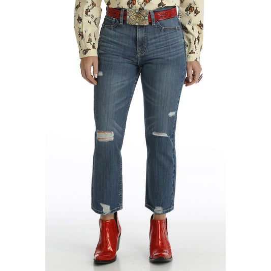 Cruel Women's Quinn Crop Jeans - Medium Stonewash