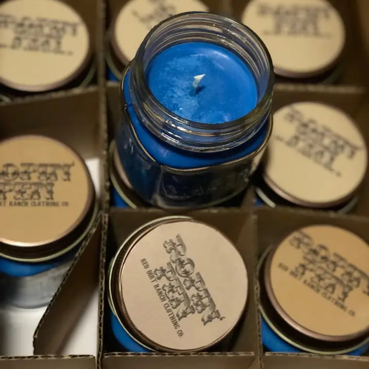 Red Dirt Ranch Ropin Pen Candle- 8 ounce