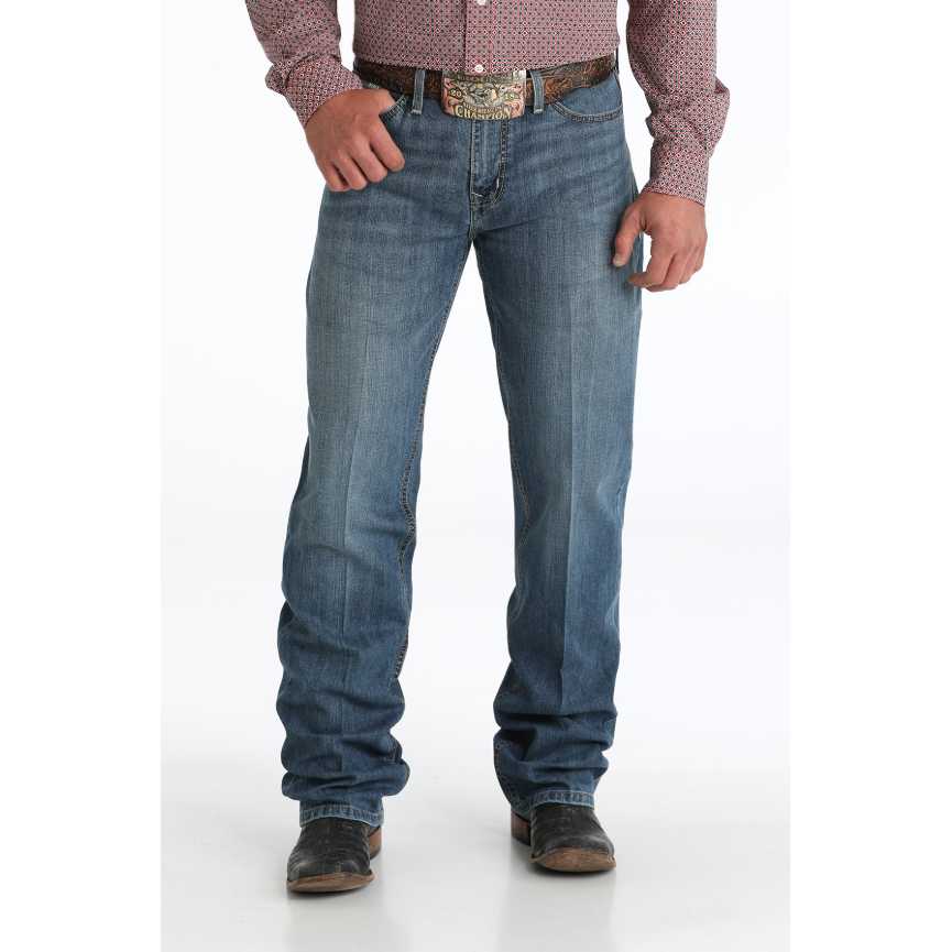 Cinch Men's Grant Relaxed Bootcut Jean- Medium Stonewash