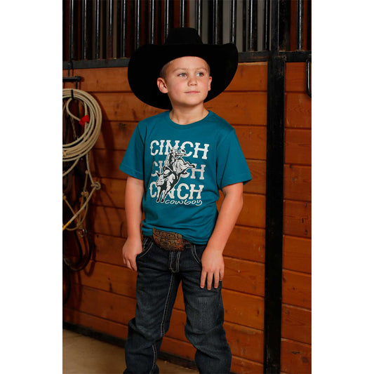 Cinch Boy's Cinch Brand Tee Shirt - Teal