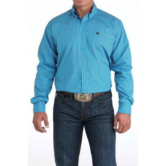 Cinch Men's Long Sleeve Print Shirt - Blue