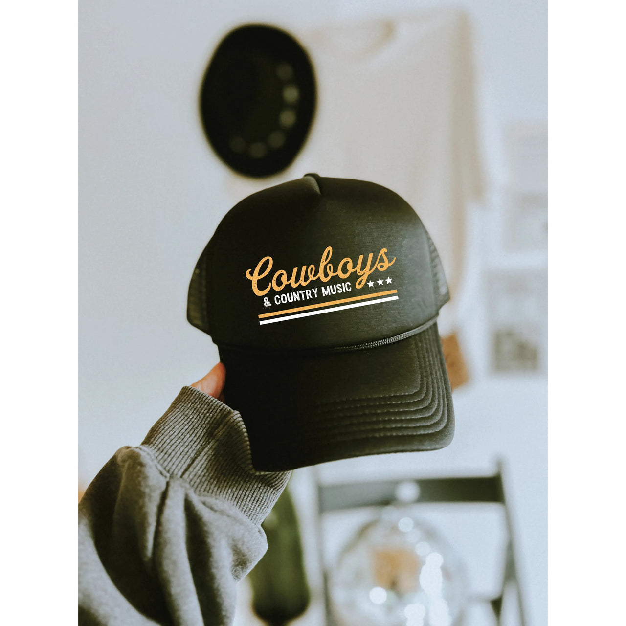 Blonde Ambition Cowboys & Country Music Trucker Cap- Black