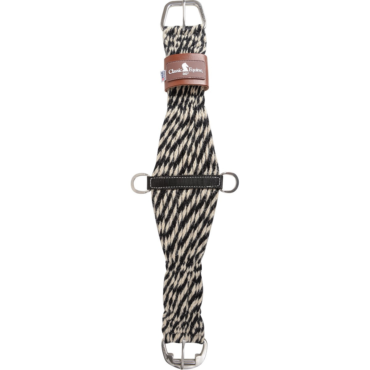 Classic Equine 27-Strand 100% Mohair Cinch - Black/Natural