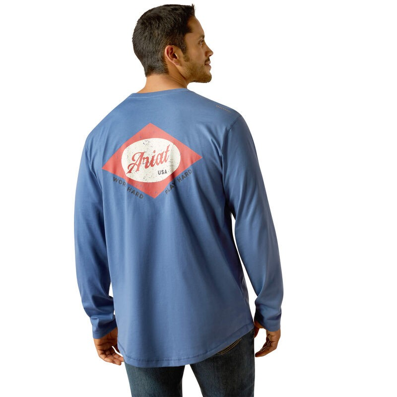 Ariat Men's Rebar Workman Diamond Logo Long Sleeve Shirt - Assorted Colours