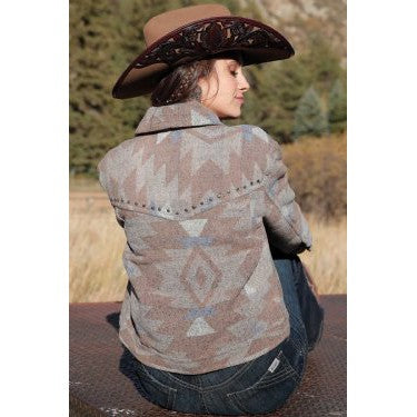 Cinch Women's Tweed Trucker Jacket - Stone