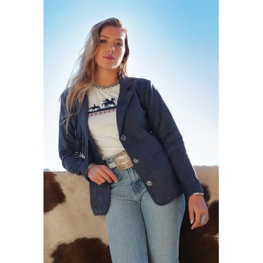 Cinch Women's Suede Blazer- Navy