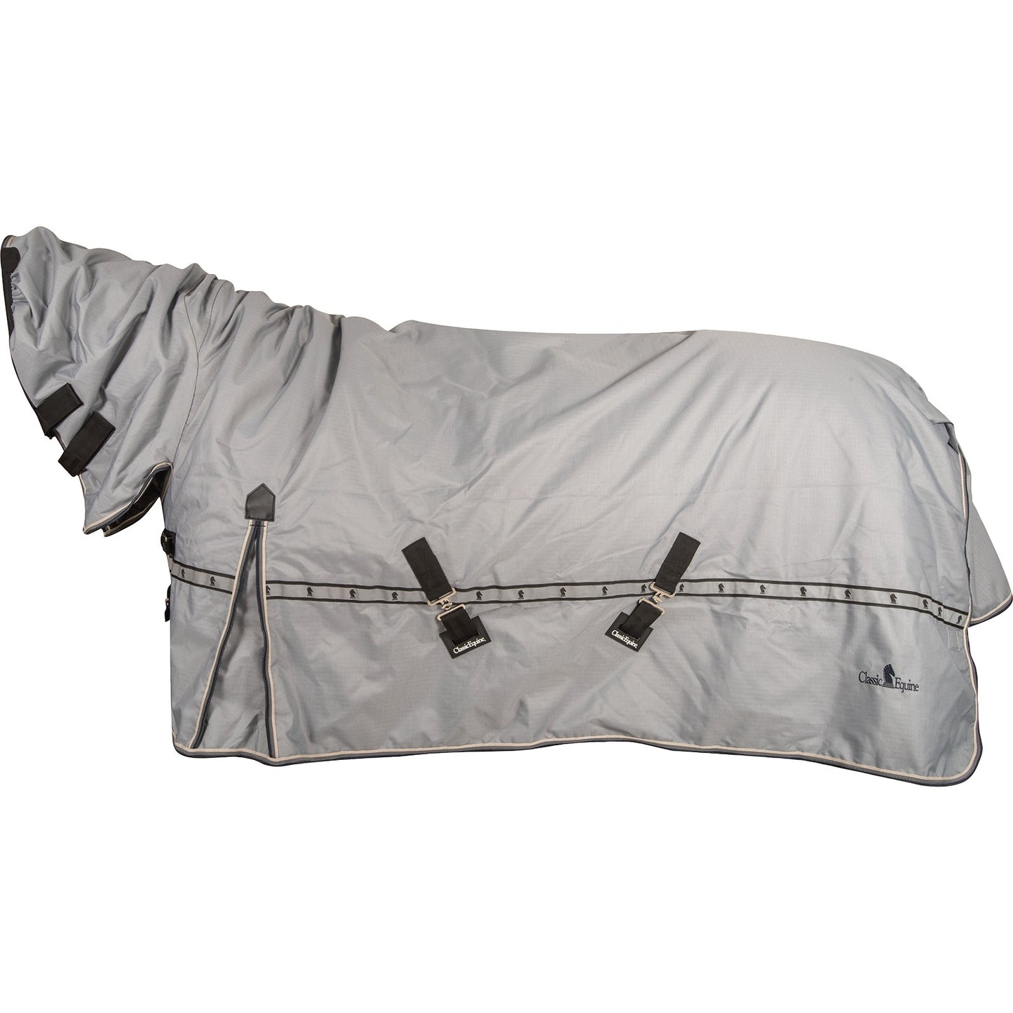 Classic Equine 10K Cross Trainer Hooded Winter Blanket - Storm Grey