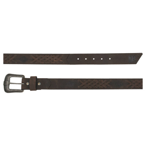 Red Dirt Hat Co Men's Brown Belt with Laced Leather Details