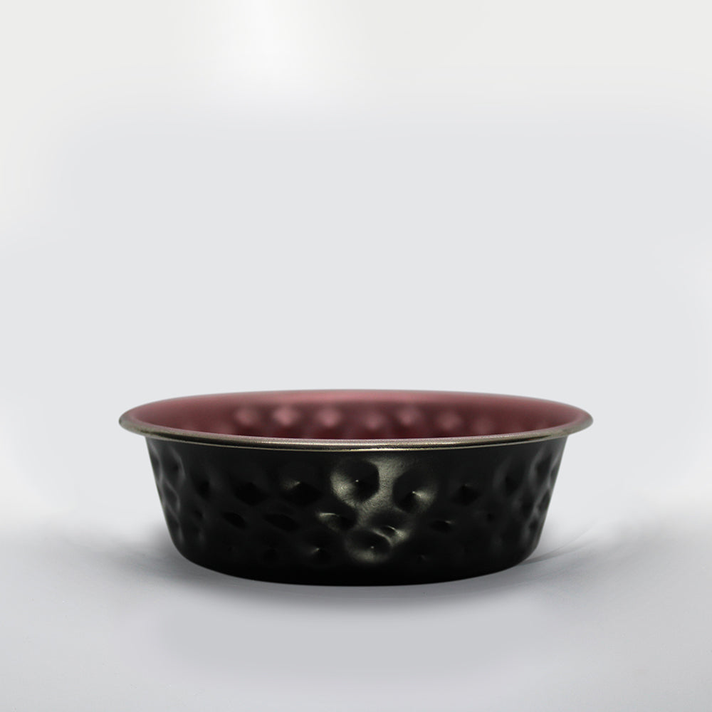 Hammered Bowl-Metallic Rose Gold & Black