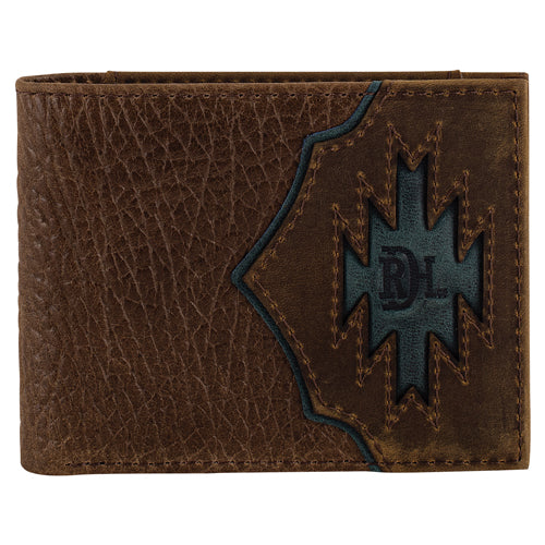 Red Dirt Hat Co Men's Bifold Wallet - Yoke with Teal Inlay