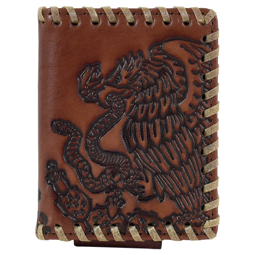 Justin Men's Leather Bifold Card Wallet - Tenochitlan