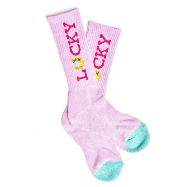 Lucky Chuck Light Pink Performance Socks