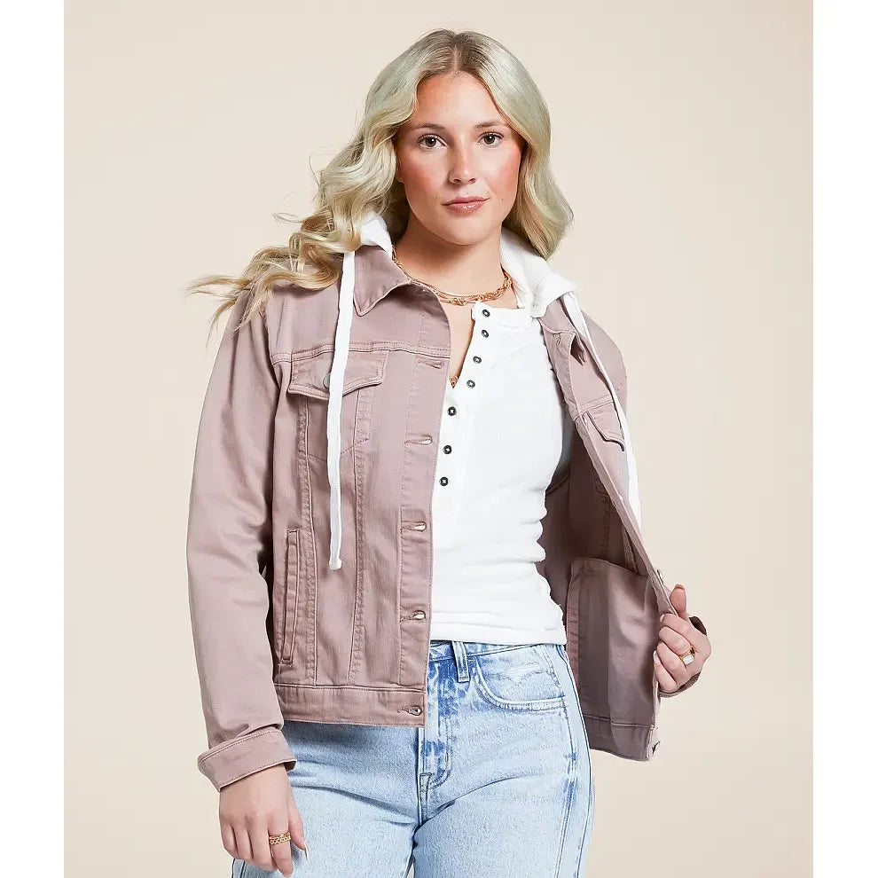 Risen Women's Oversized Long Sleeve Hoodie Jacket- Mauve