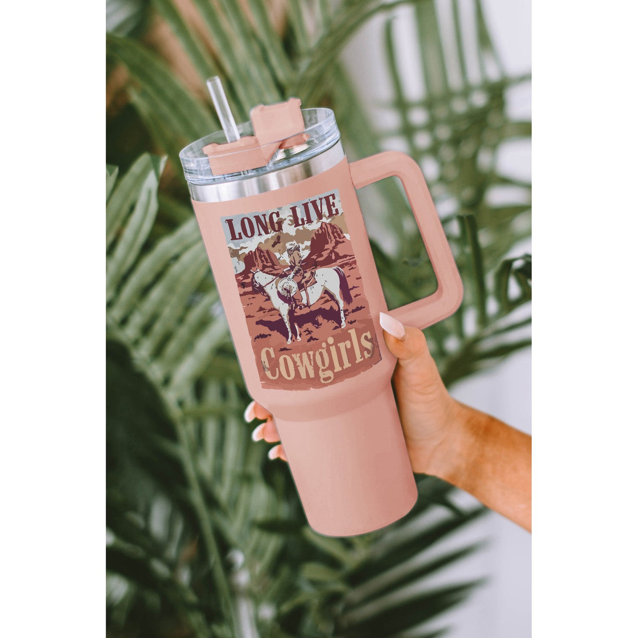 Dear Lover 40oz Western Cowgirls Graphic 304 Stainless Insulated Cup - Pink