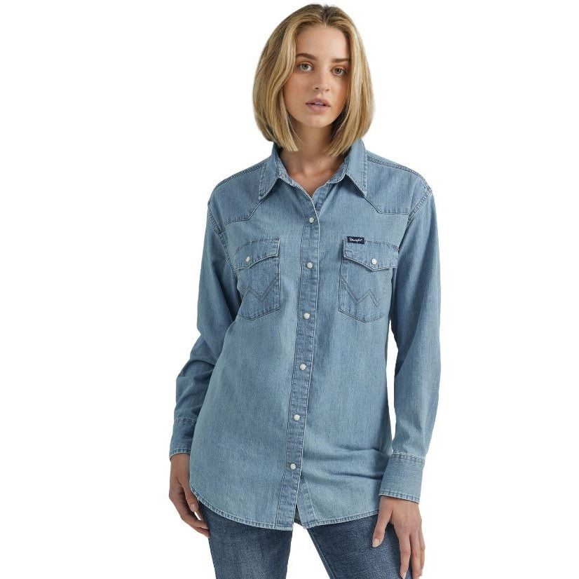 Wrangler Women's Retro Americana Shirt - Light Denim