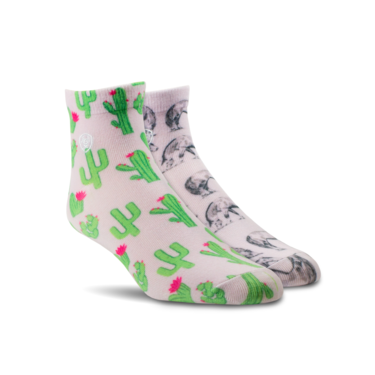 Ariat Women's Horse/Cactus Ankle Socks (2-Pair) - Pale Pink