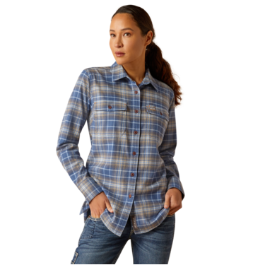 Ariat Women's Rebar Flannel DuraStretch Work Shirt - True Navy