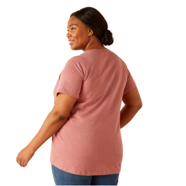 Ariat Women's Rebar Cotton Strong V-Neck T-Shirt - Mineral Red Heather