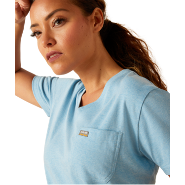 Ariat Women's Rebar Cotton Strong V-Neck Tank - Norse Blue Heather