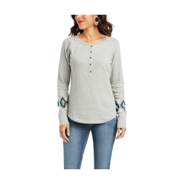 Ariat Women's Real Basic Henley Heather Grey