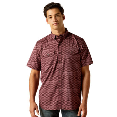 Ariat Men's VentTEK Western Fitted Shirt - Dark Redwood