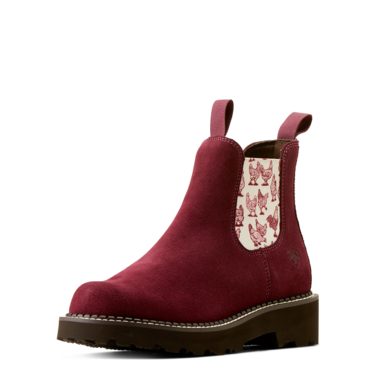 Ariat Women's Fatbaby Twin Gore Western Boots - Burgundy Suede