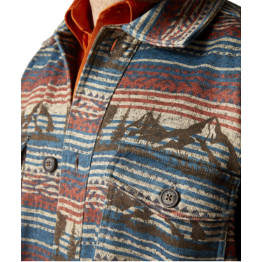 Ariat Men's Caldwell Printed Shirt Jacket - Oxford Tan Buffalo