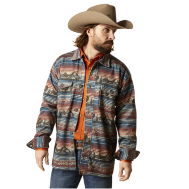 Ariat Men's Caldwell Printed Shirt Jacket - Oxford Tan Buffalo