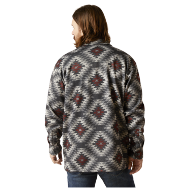 Ariat Men's Caldwell Printed Shirt Jacket - Oxford Tan Buffalo/Charcoal Grey/Diamo