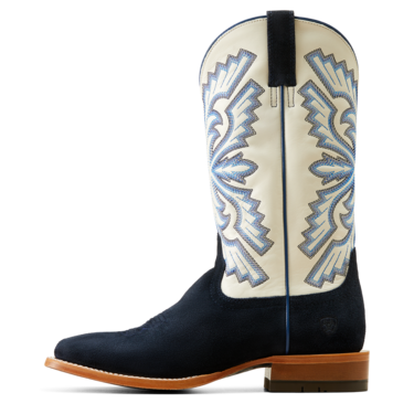 Ariat Men's Sting Western Boots - Indigo Roughout/Blanc