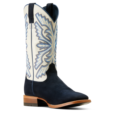Ariat Men's Sting Western Boots - Indigo Roughout/Blanc