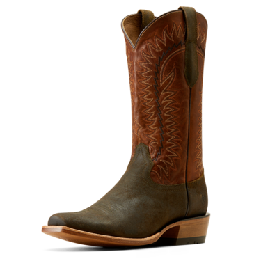 Ariat Men's Futurity Time Western Boots - Olive Roughout - Copper Crunch